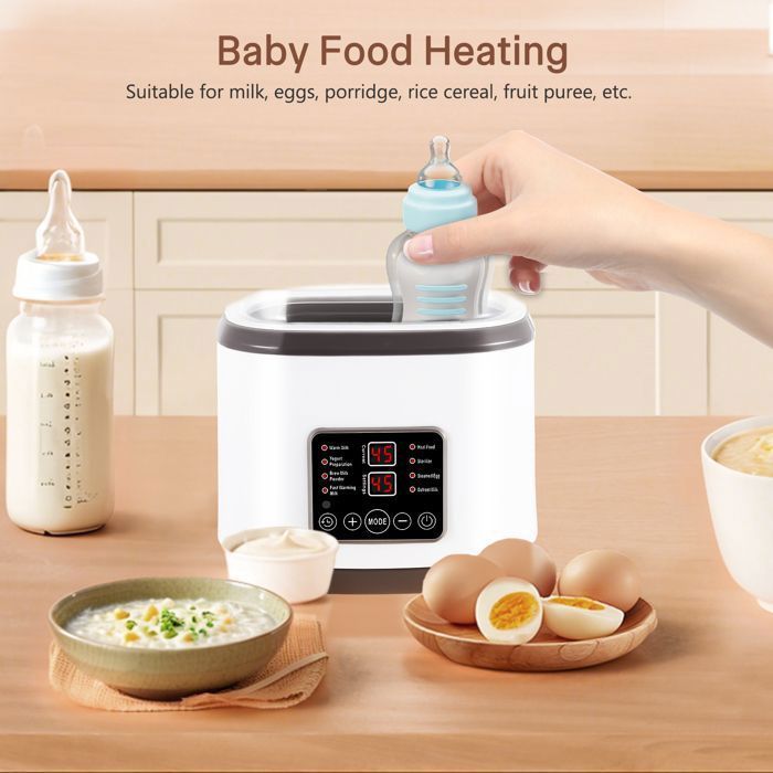 Flessenwarmer en -sterilisator voor baby's, snelle verwarmfunctie, crèmewit van kleur, multifunctioneel voor babyverzorging