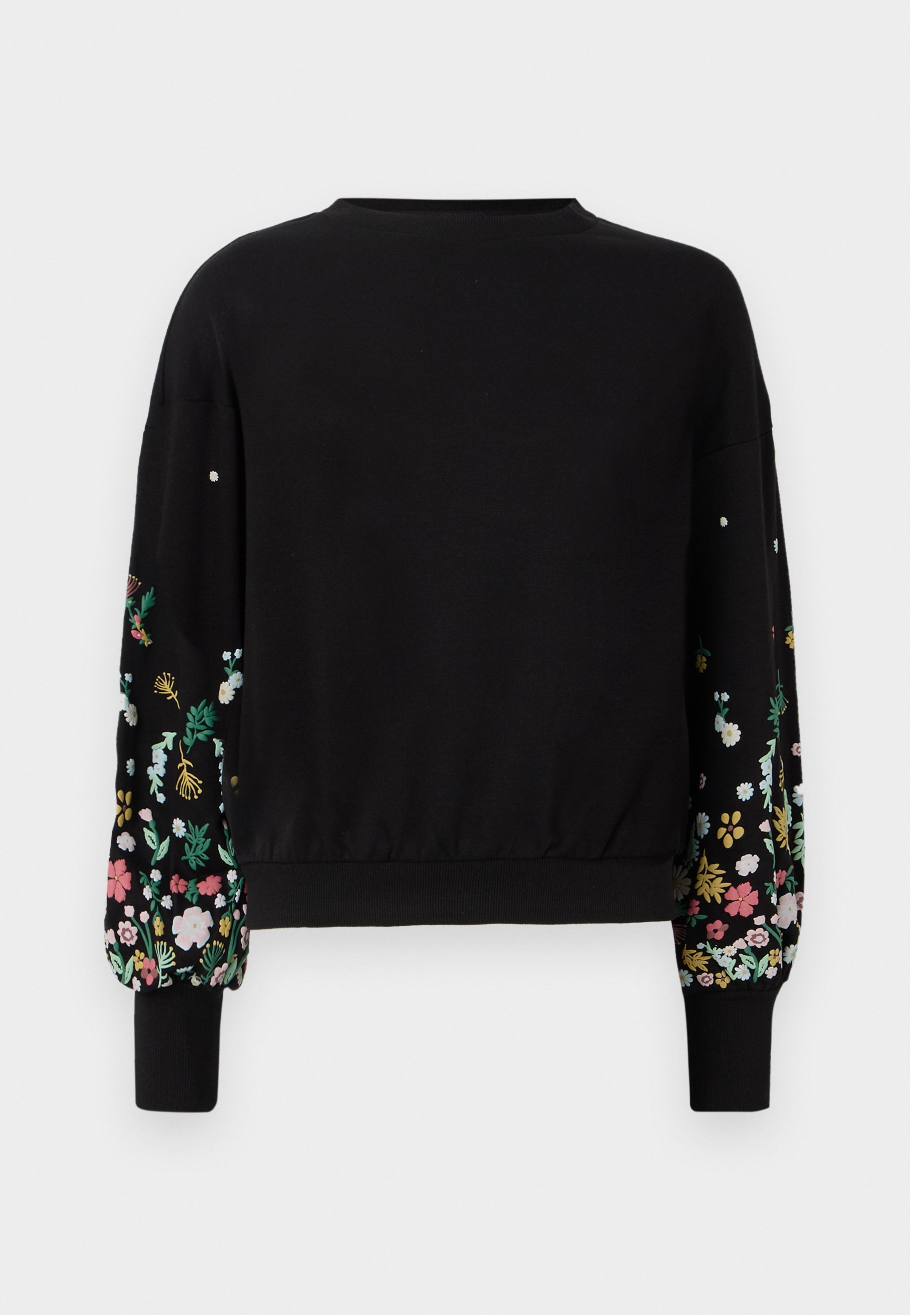 ONLY ONLBROOOKE LS O-NECK FLOWER NOOS - Sweatshirt - zwart