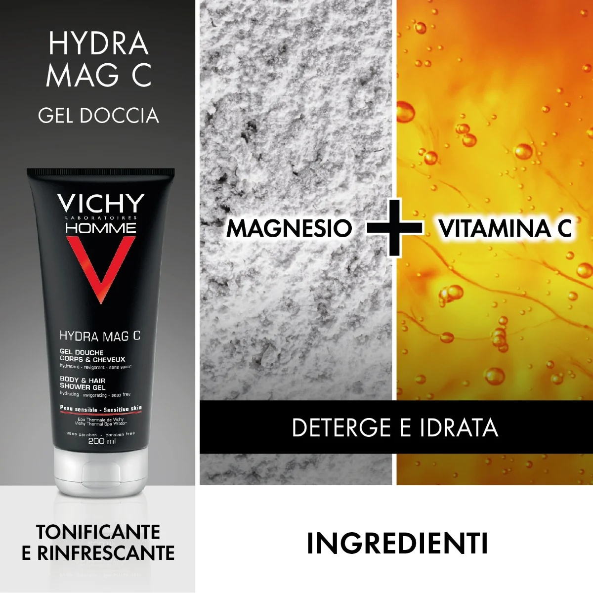VICHY Vichy Pochette Homme Hydra Mag C douchegel 200 ml + Sensi shave scheerschuim 200 ml reinigingsset voor mannen