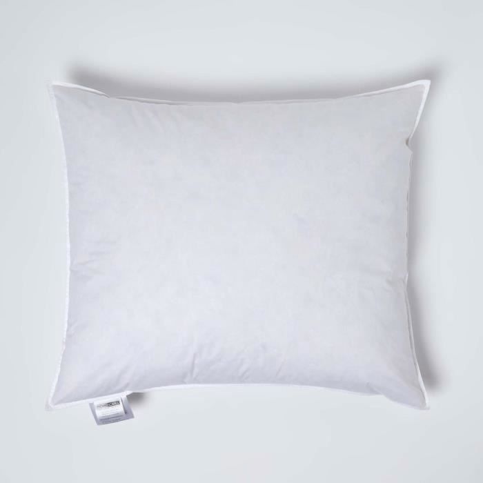 Cojín de plumas de pato 60x70 cm - HOMESCAPES - Juego de 2 cojines rectangulares