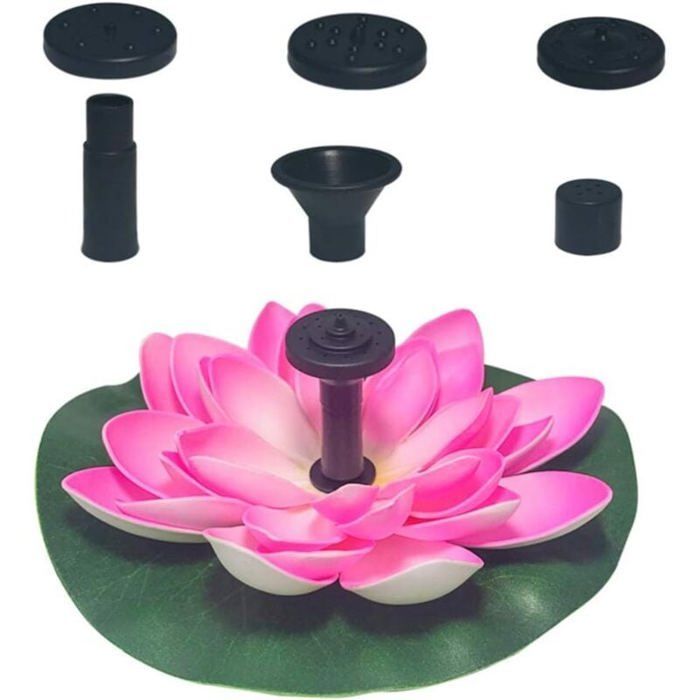 Solar pond pump - MICH - Floating fountain - Water lily - Solar powered - 15x15 cm