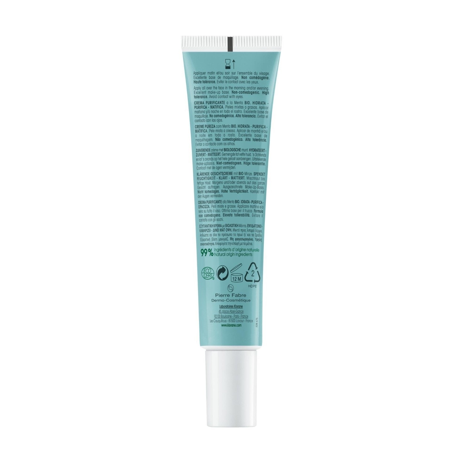 Klorane Crème Pureté à la Menthe aquatique BIO