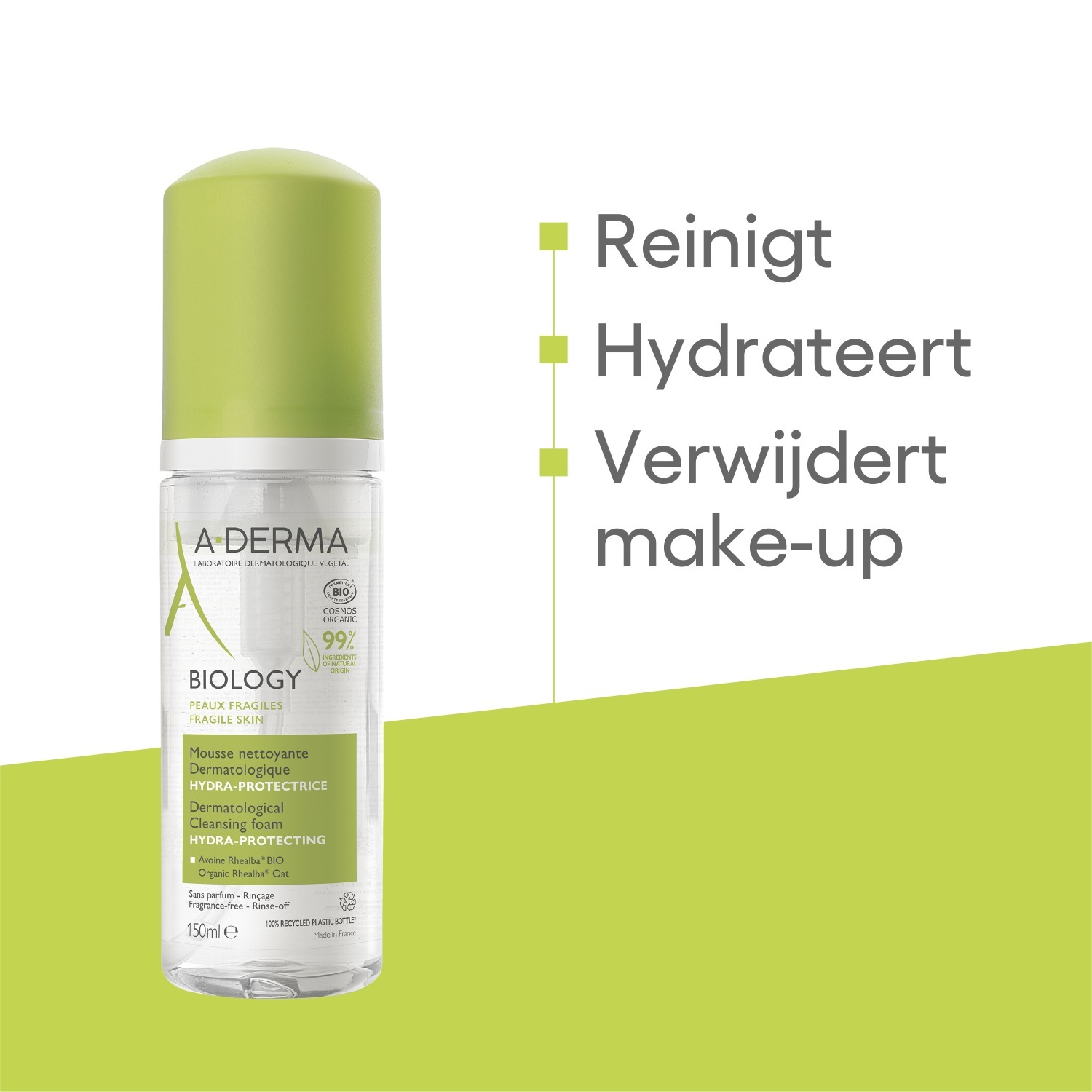 A-DERMA Biology Dermatološka čistilna pena - 150 ml