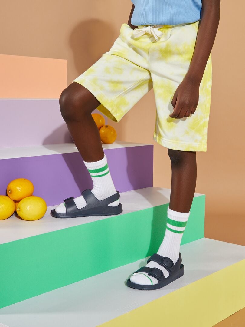 Bermudashorts van fleecestof - GEEL