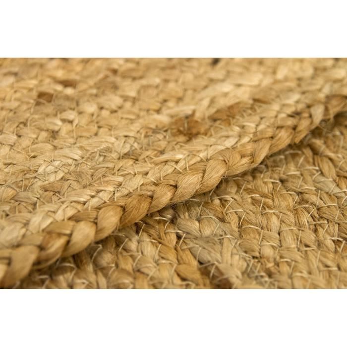 Alfombra HAMID para salón y dormitorio - Alfombra ovalada Alhambra de yute natural - 100 % fibra de yute natural - Tejida a mano - Alfombra de 70 x 140 cm