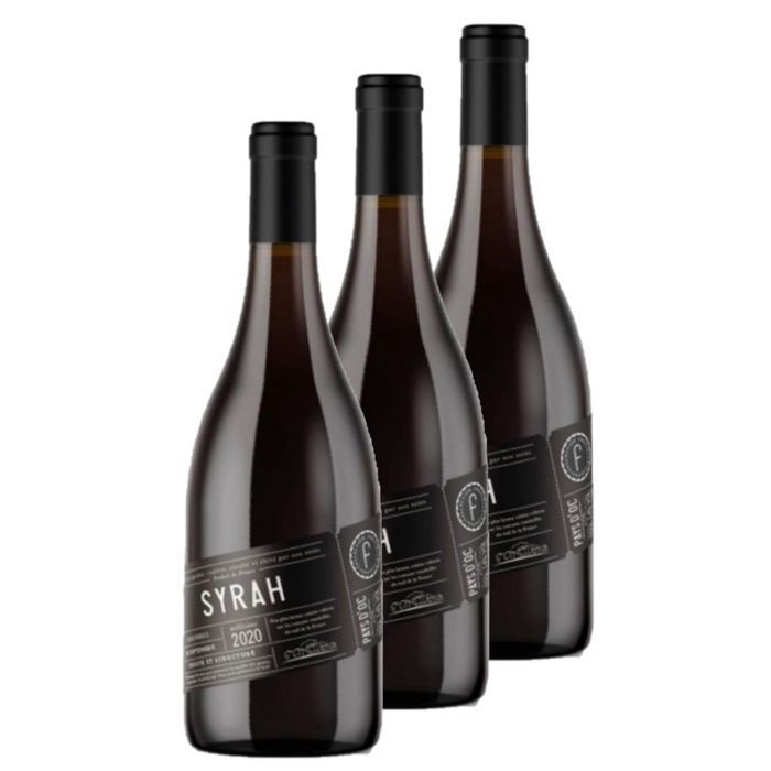 Colección Fabregues - Lote de 3 botellas de vino tinto Syrah IGP Pays d'Oc - 750 ml