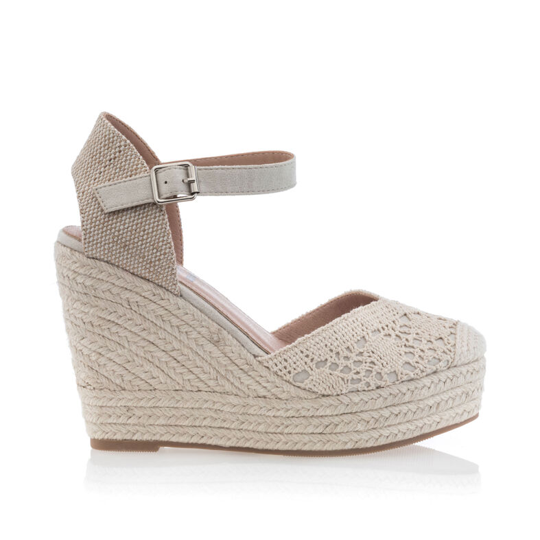 Dámské béžové espadrilky s lanovou podrážkou