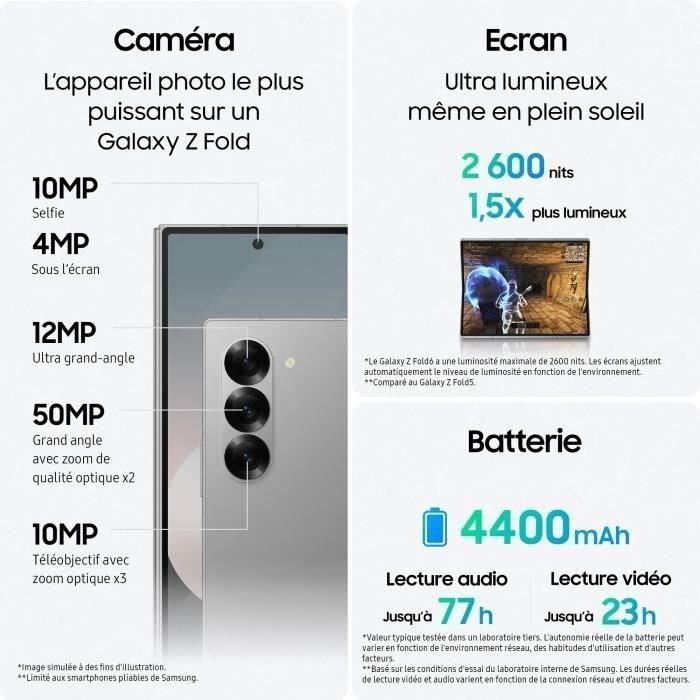 Samsung Galaxy Z Fold6 Smartphone 1 To Bleu