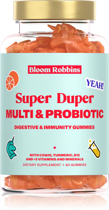Bloom Robbins Super Duper MULTI & PROBIOTIC žuvacie gumové cukríky pre lepšie trávenie