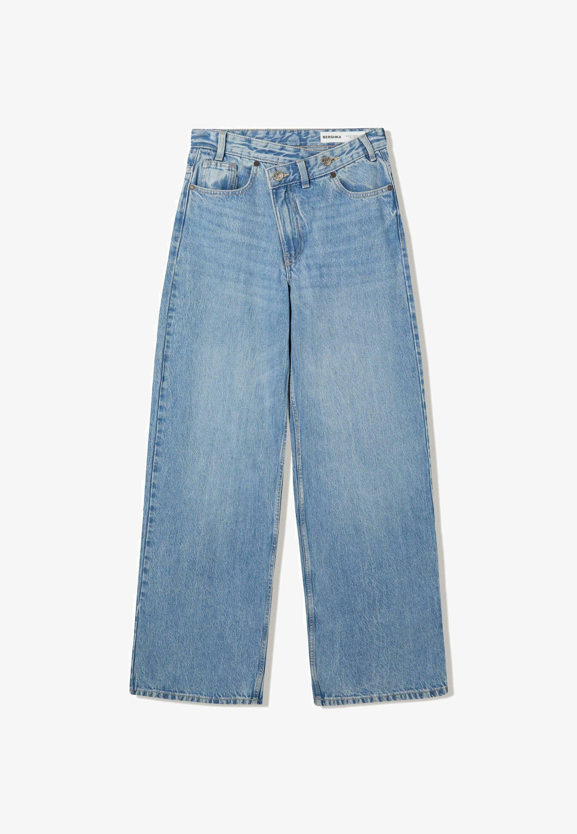 Jean Bershka WIDE - Coupe décontractée - Denim bleu clair