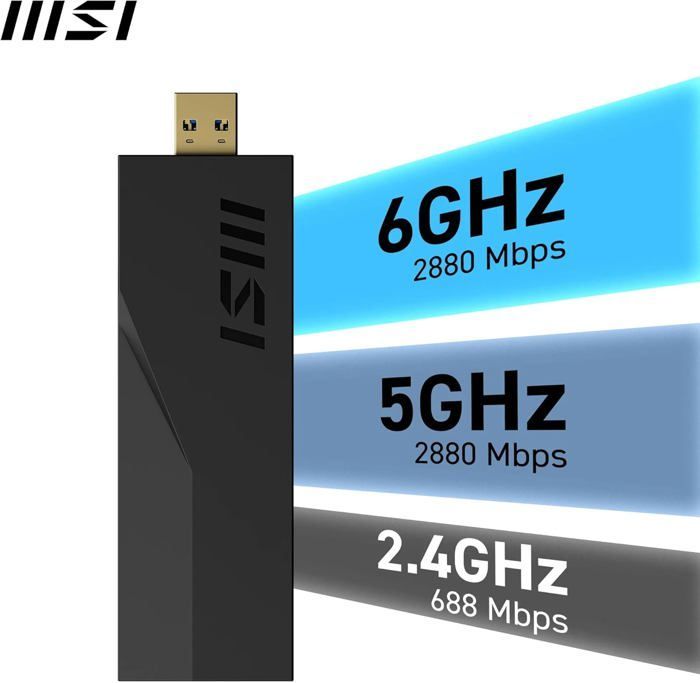 Adaptateur USB Wi‑Fi - LAMPE DU PARFUMEUR - BE6500 - Wi‑Fi 7 tri‑bande 6/5/2,4 GHz - USB 3.2 Gen1 Type‑A - MLO & antennes gain élevé