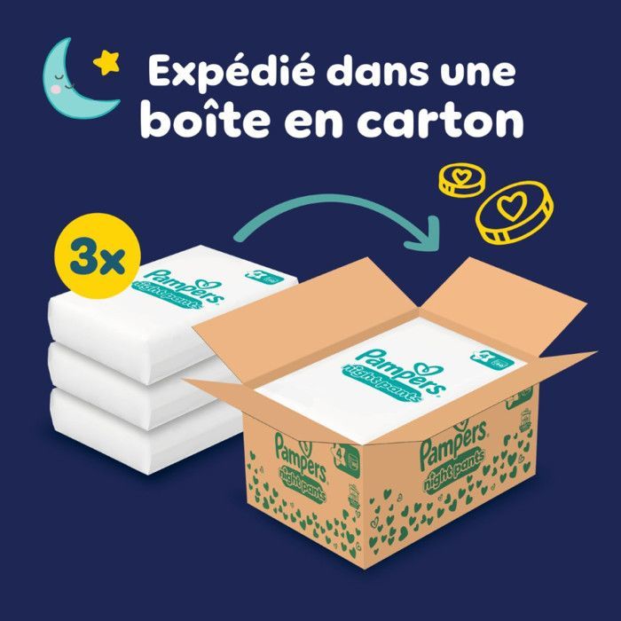 Pampers Baby-Dry Night Pants, Taille 4, 180 couches-culottes