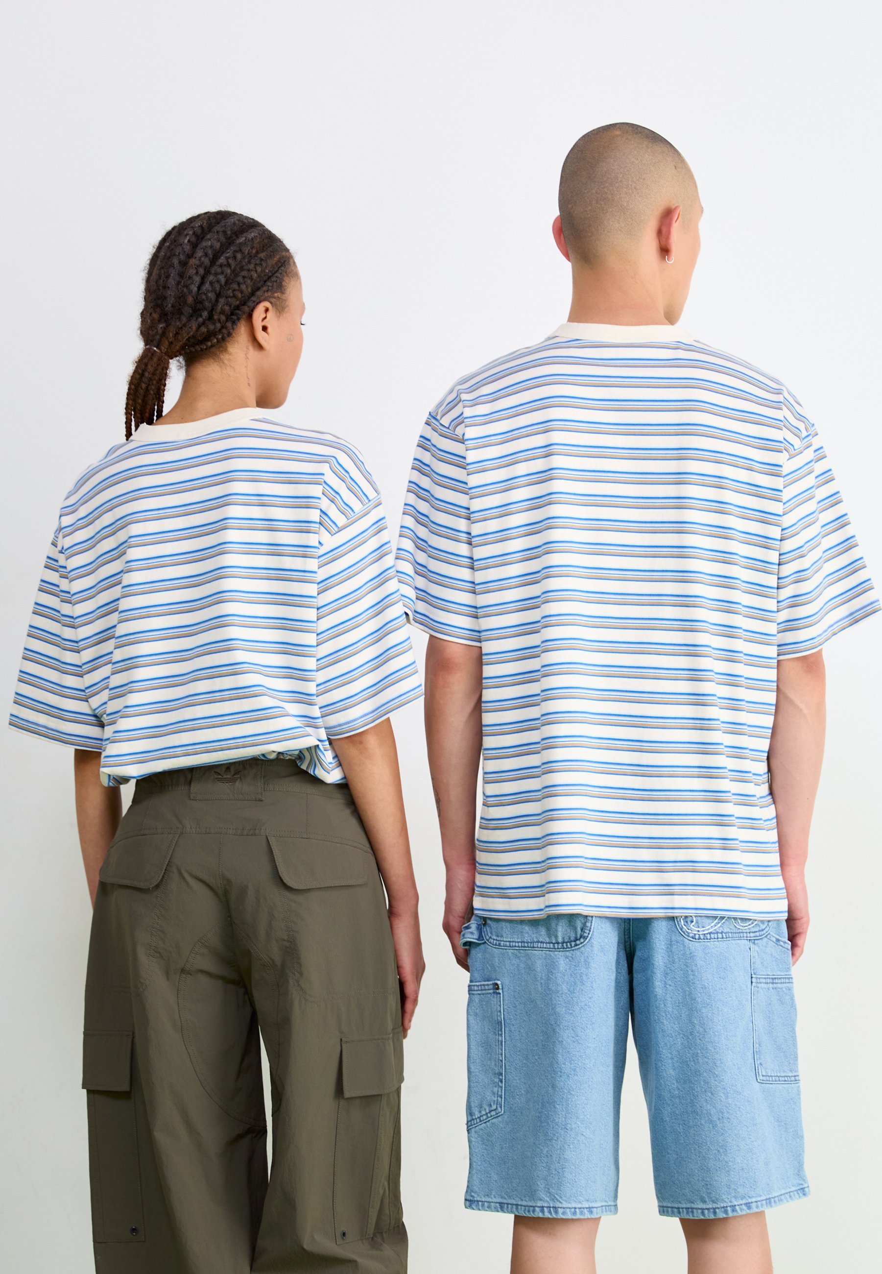 adidas Originals STRIPE TEE UNISEX - Tričko s potlačou - viacfarebné/biele cargo/hmlisté oranžové