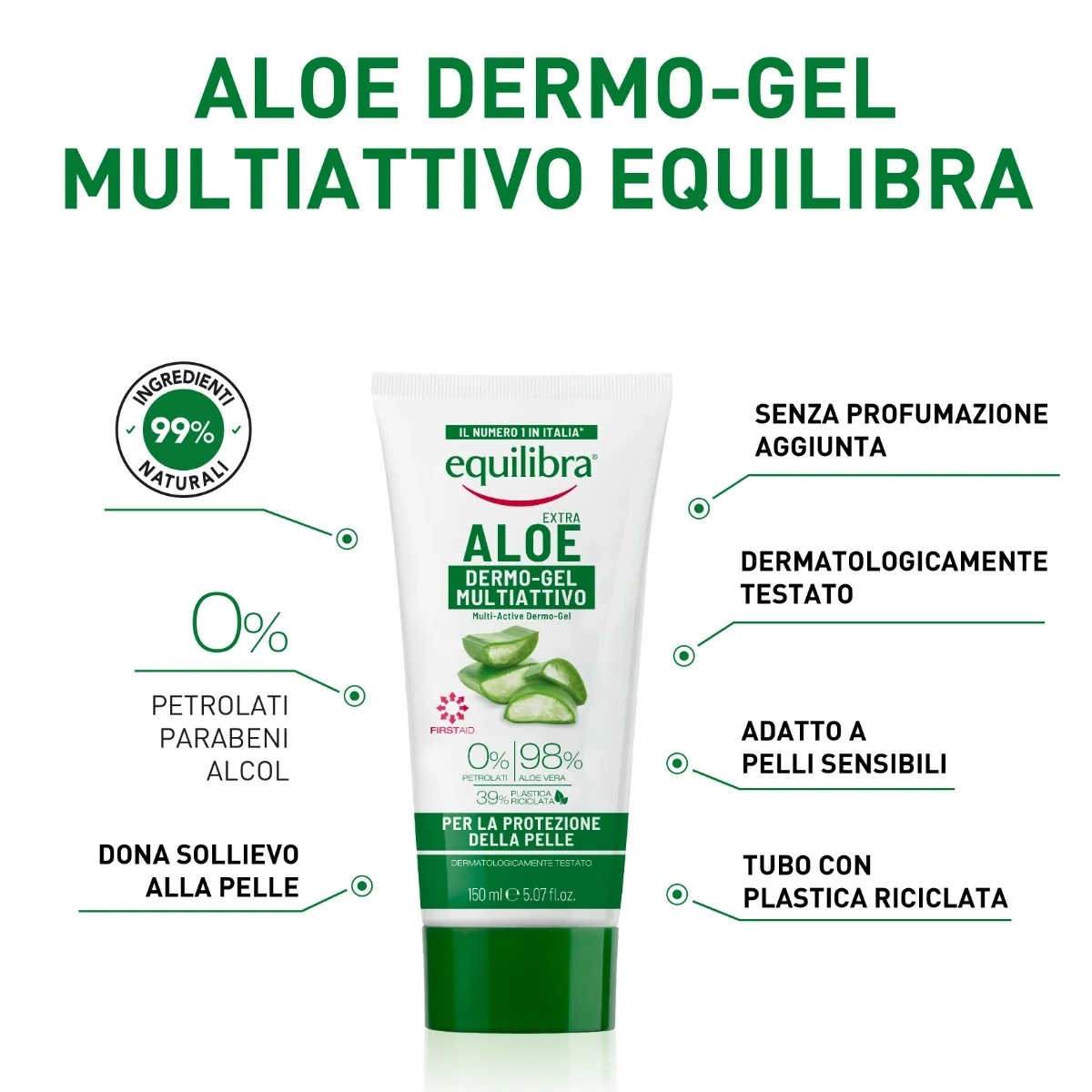 Equilibra Equilibra Aloë Vera Dermo gel 300 ml voor het verzachten van de huid
