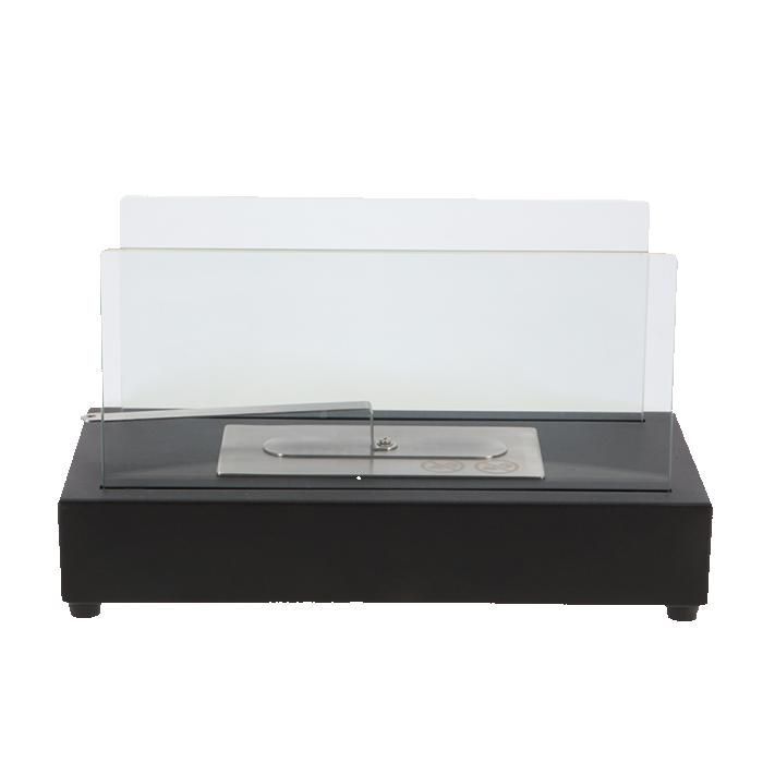 Feuerstelle – FANCY FLAMES – Bioethanol-Tischkamin – Schwarz – B 35,5 x T 18 x H 20,6 cm – Umweltfreundlich