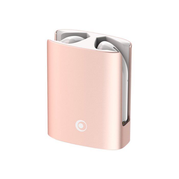 True Wireless Earphones - BIG BEN CONNECTED - Metal Buds - Bluetooth - 12H Battery Life - White/Pink