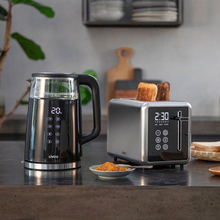 Hervidor digital - LIVOO - DOD198 - 2200 W - 1,7 L - Cristal transparente