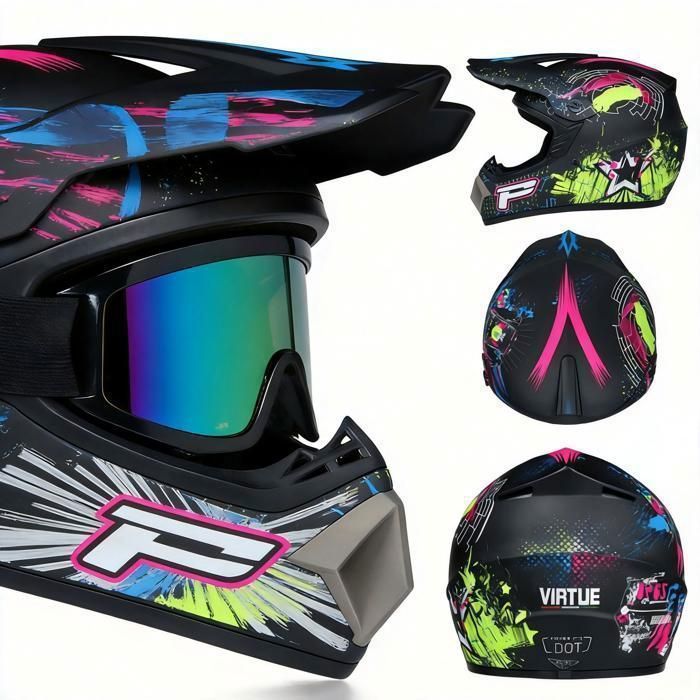 Casco de motocross para adultos, ATV, descenso, MTB, DH, con capucha, color negro.