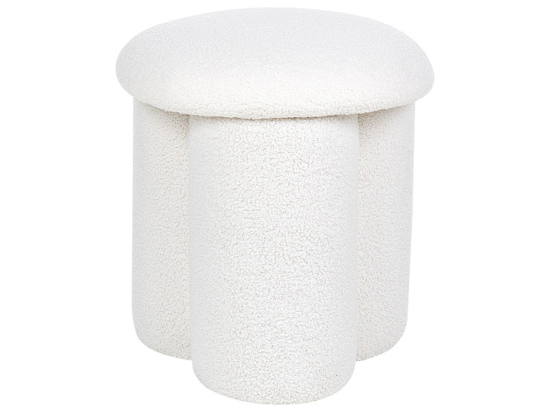 Puf podnóżek minimalistyczny boucle biały