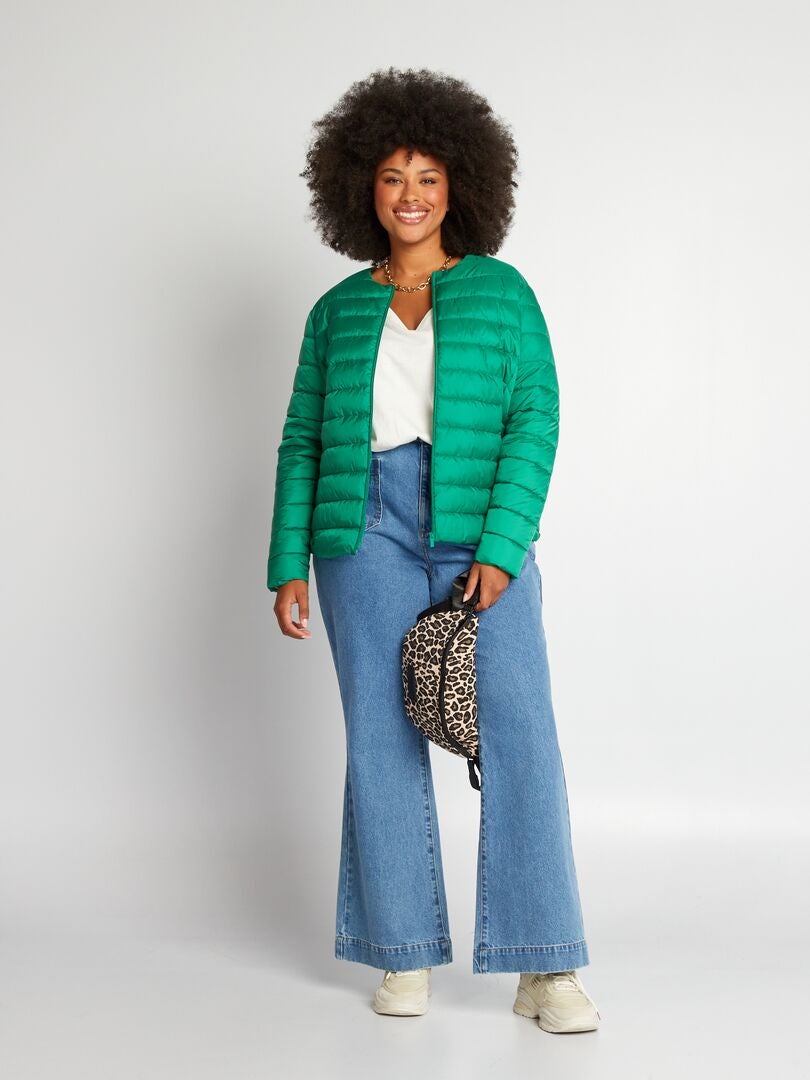 Calça jeans flare de cintura alta - Azul jeans claro