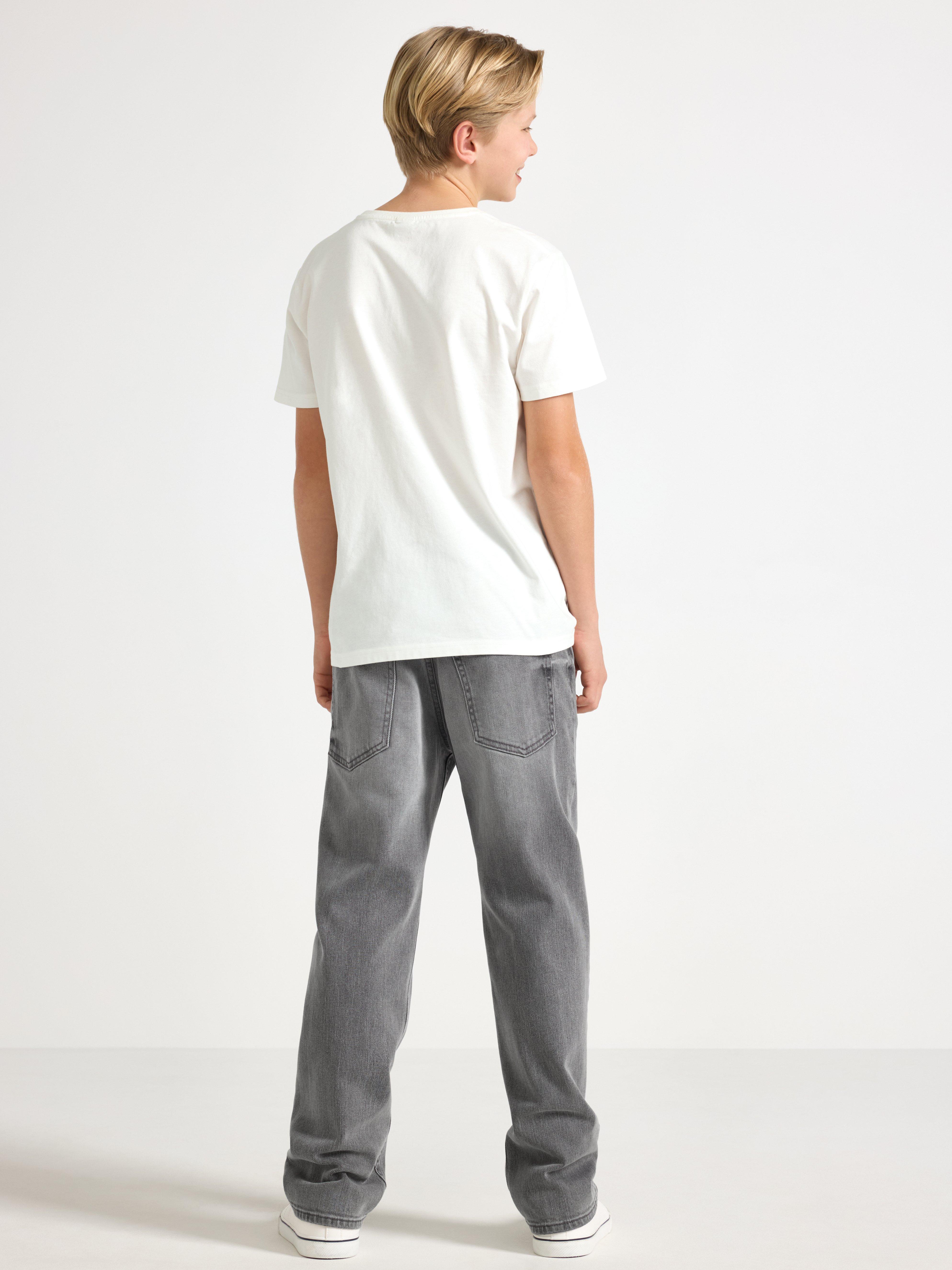 Calça jeans reta e larga VILGOT Regular, cinza.