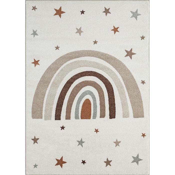 Alfombra infantil - The Carpet SOUND - Arcoíris crema - 120x170 cm - Moderna y suave