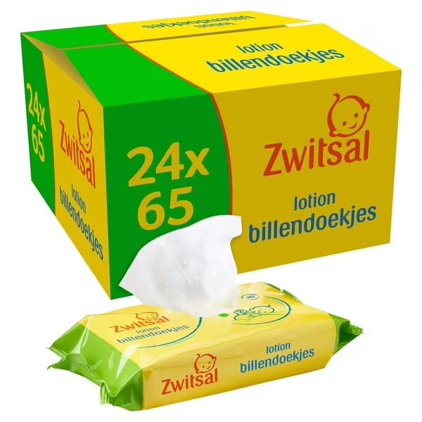 Zwitsal Detské vlhčené obrúsky s mliekom<br>24 x 65 kusov