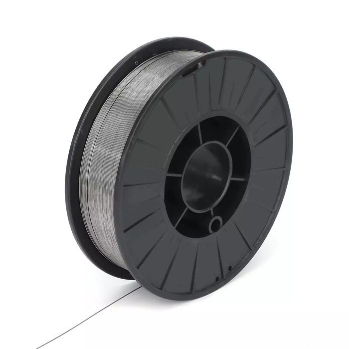 Alambre de soldadura de acero tubular con fundente sin gas E71T-GS de 0,8 mm y 5 kg, autoprotegido, universal para MIG en todas las direcciones.