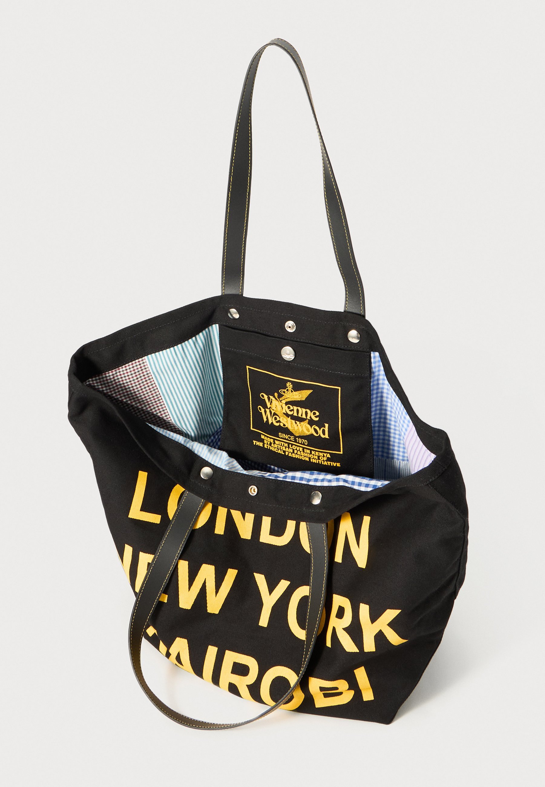 Vivienne Westwood UTILITY SHOPPER UNISEX - Tote bag - zwart/geel