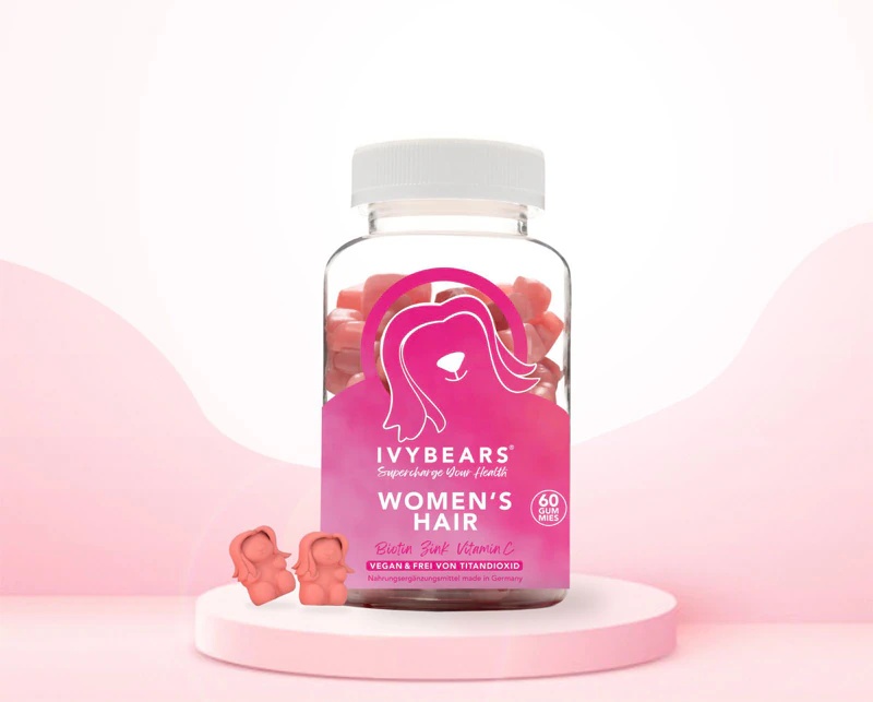 Ivy Bears ženski lasni vitamini prehransko dopolnilo gumijasti medvedki za zdrave in lepe lase