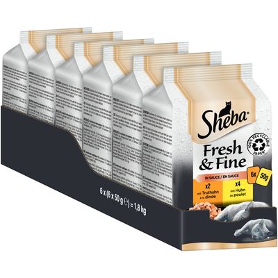 Sheba Fresh & Fine in bustine mini in salsa, 6 x 50 g