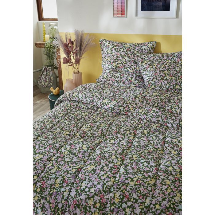 Printed duvet cover 260 x 240 cm + 2 pillowcases 60 x 60 cm - Myosotis printed cotton