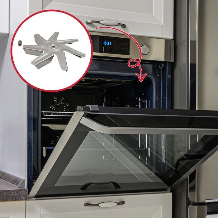 Hélice avec écrou 150X18 mm Four, cuisinière 00650472,  00600434 SIEMENS, BOSCH, VIVA, NEFF, JUNKER, BLAUPUNKT, BALAY, CONSTRUCTA