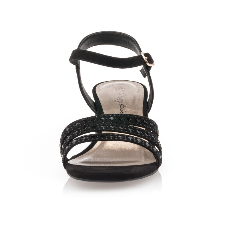 Schwarze Damensandalen / Zehenfreie Schuhe