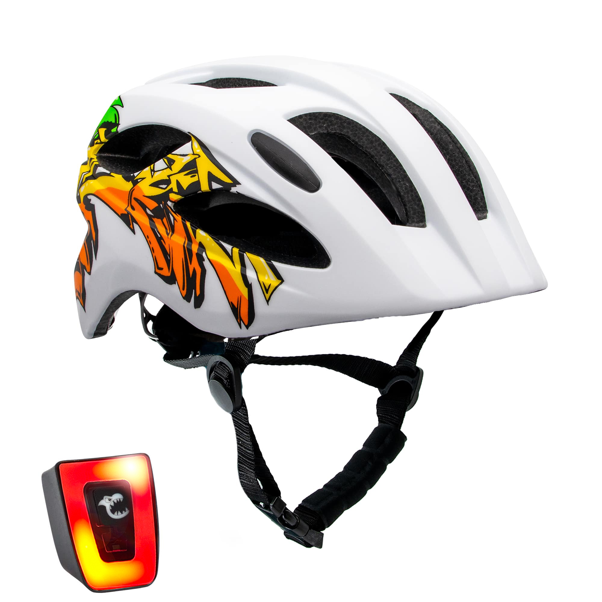 Casco De Bici Para Niños De 6 A 12 Años | Amarillo /azul Grafiti | En1078