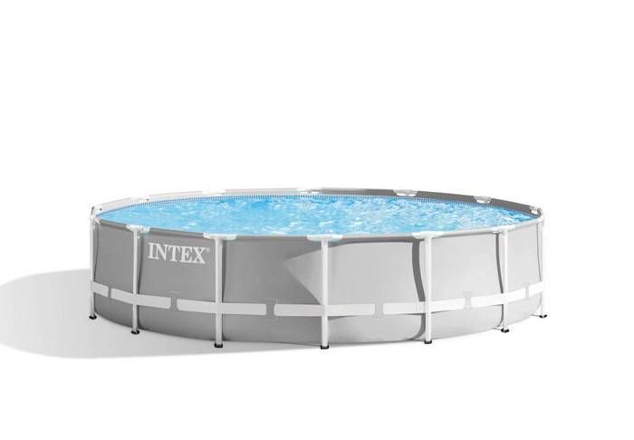 Kit de piscina tubular desmontable Intex - Estructura Pris - 427 x 107 cm - Redonda (Incluye bomba, cubierta y escalera) - 26720NP