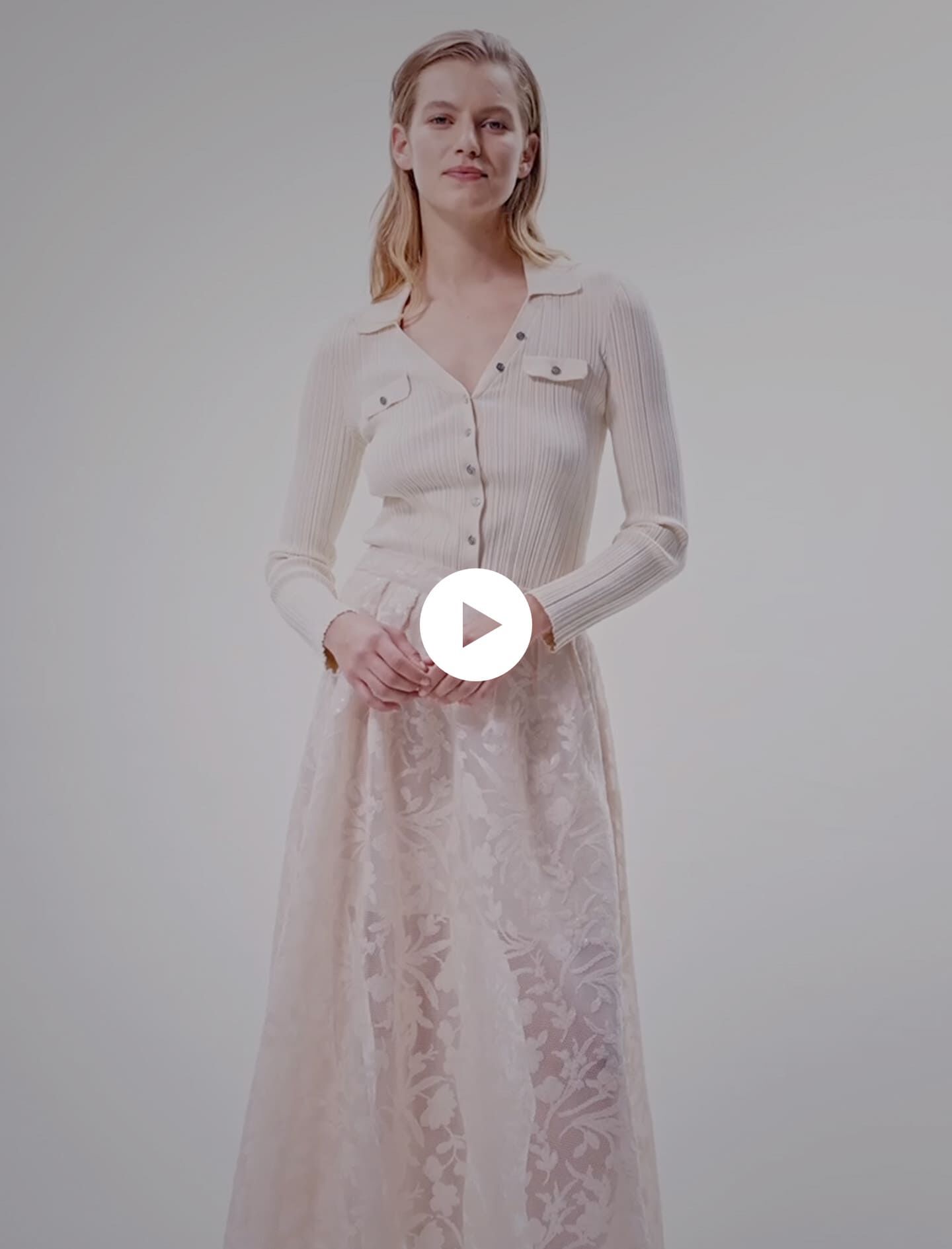 Lange paillettenrok - Beige