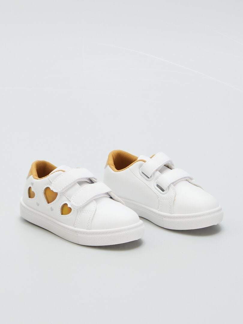 Sneakers met klittenbandsluiting - WIT