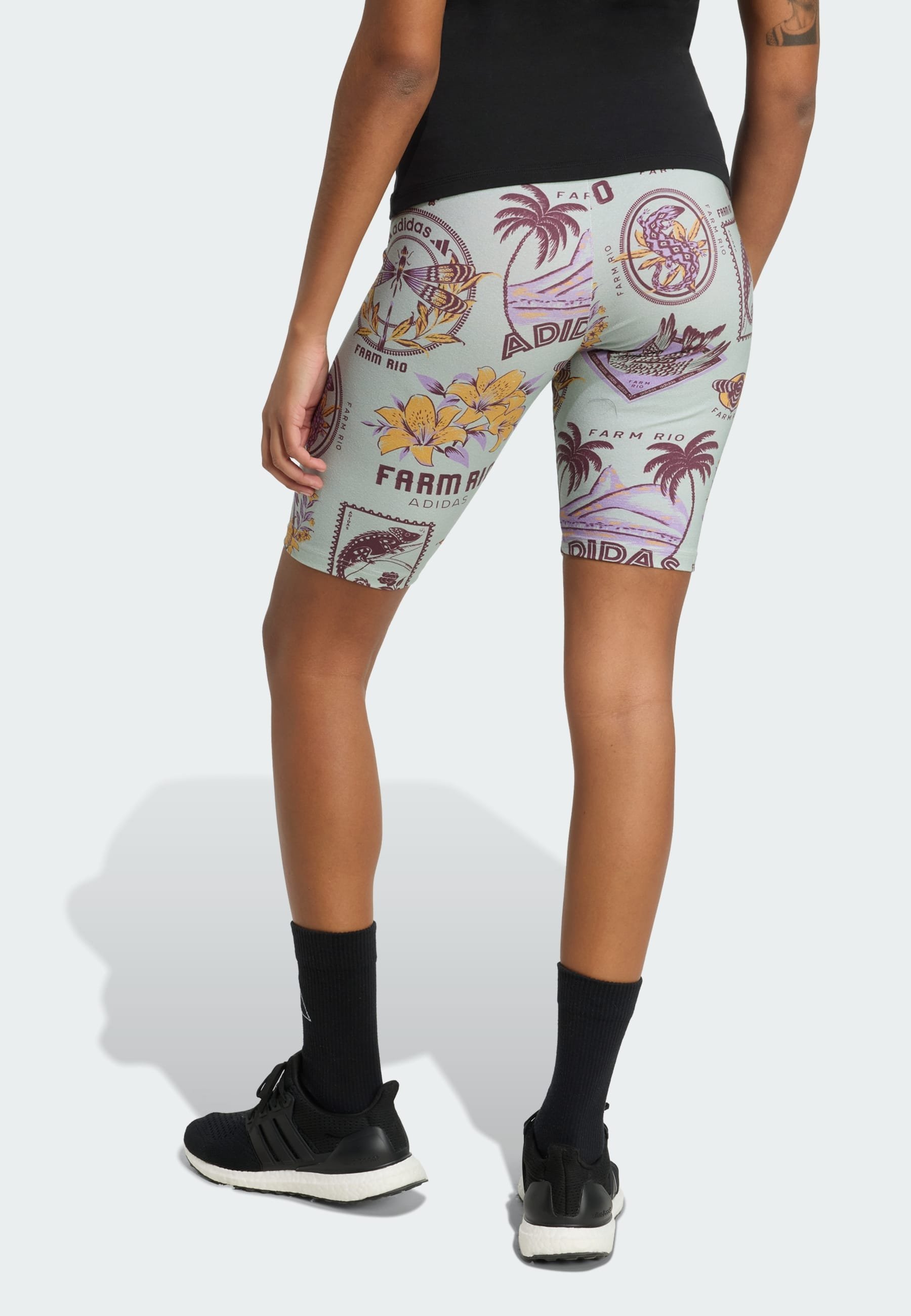 leggings adidas Sportswear FARM BIKE - fusion argent cendré/or maïs/violet