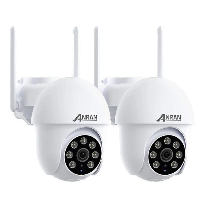 Cámara de vigilancia panorámica con cable ANRAN de 360° (paquete de 2)