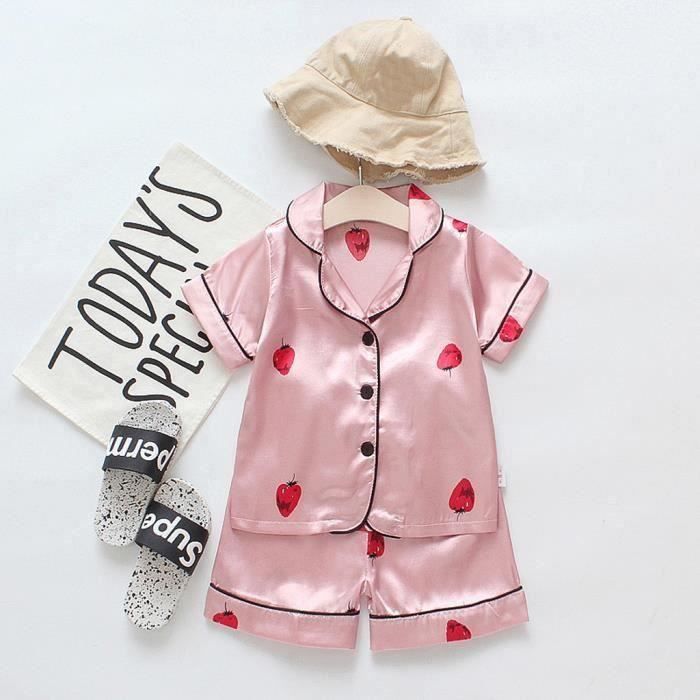 Pijama para bebé - FUNMOON - Manga corta - Unisex - Rosa - Conjunto completo
