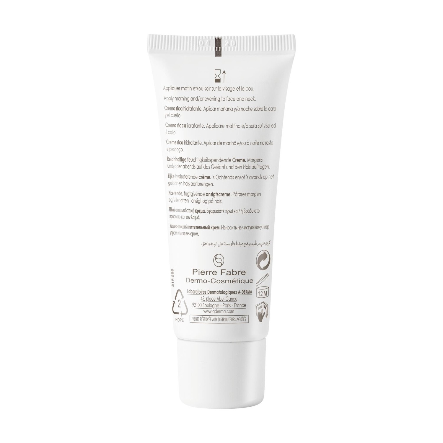 A-DERMA Crème visage riche hydratante