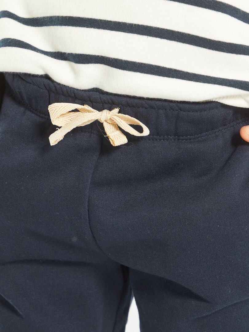 Pantalones deportivos de tejido polar con cintura elástica - azul