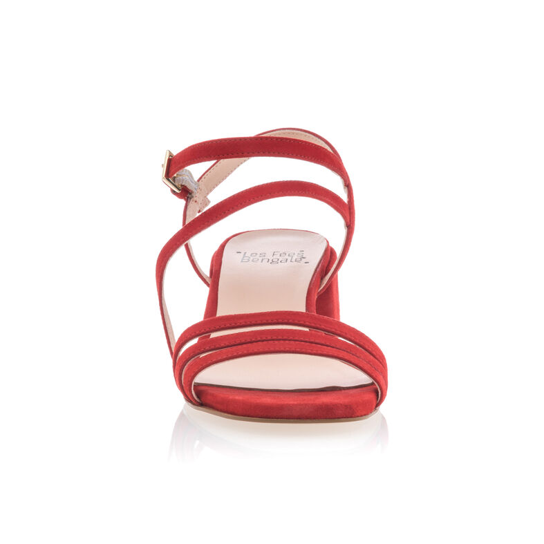 Rote Damensandalen / Zehenfreie Schuhe