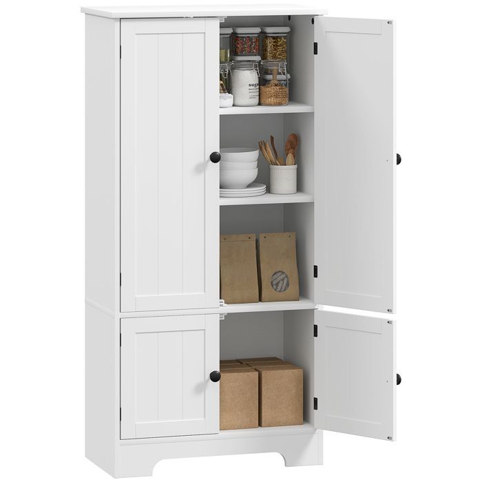 Kitchen cabinet - HOMCOM - adjustable cupboards and shelves - 58.2 x 30 x 123 cm - white