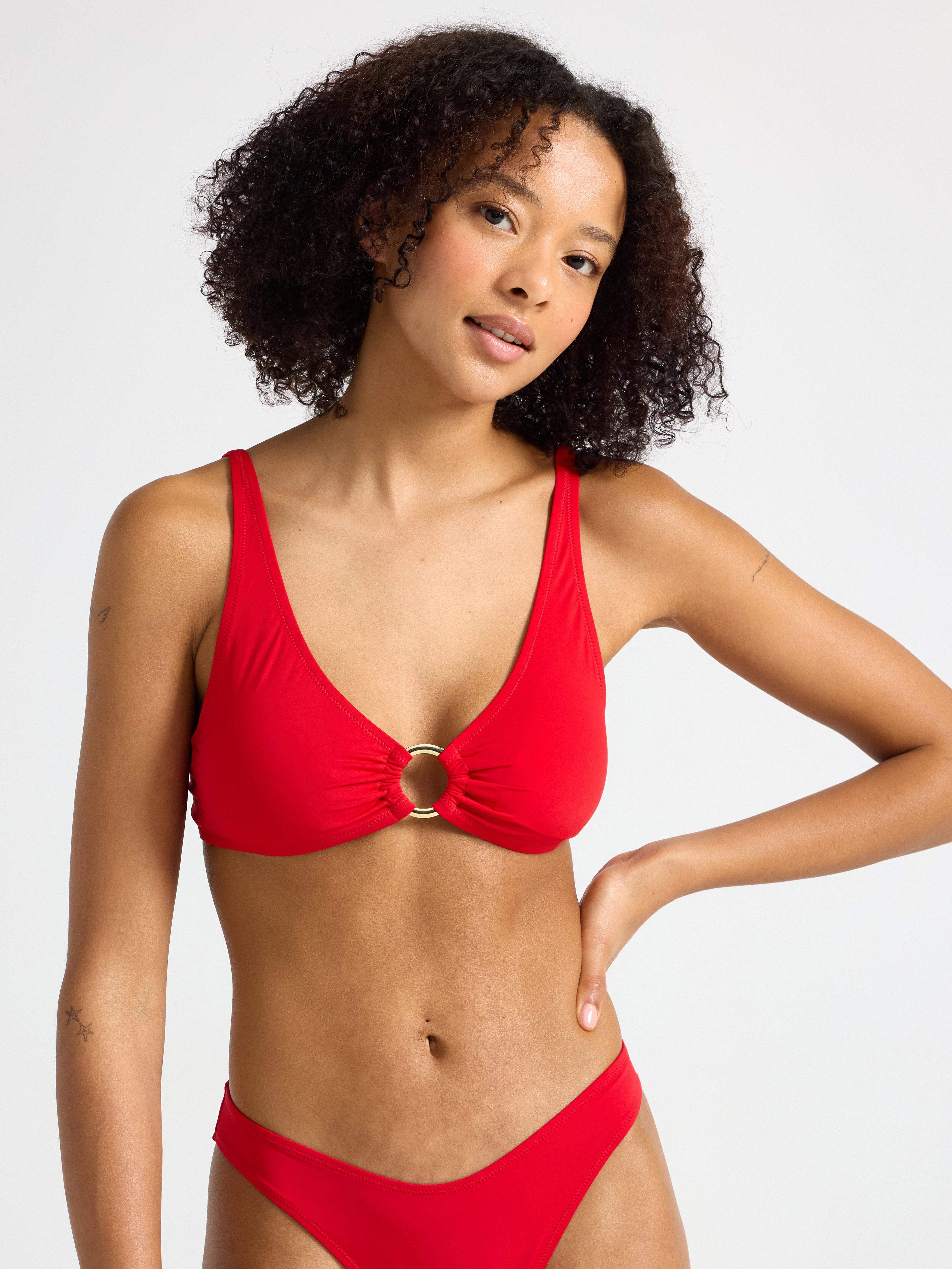 Vadderad bikiniöverdel Red