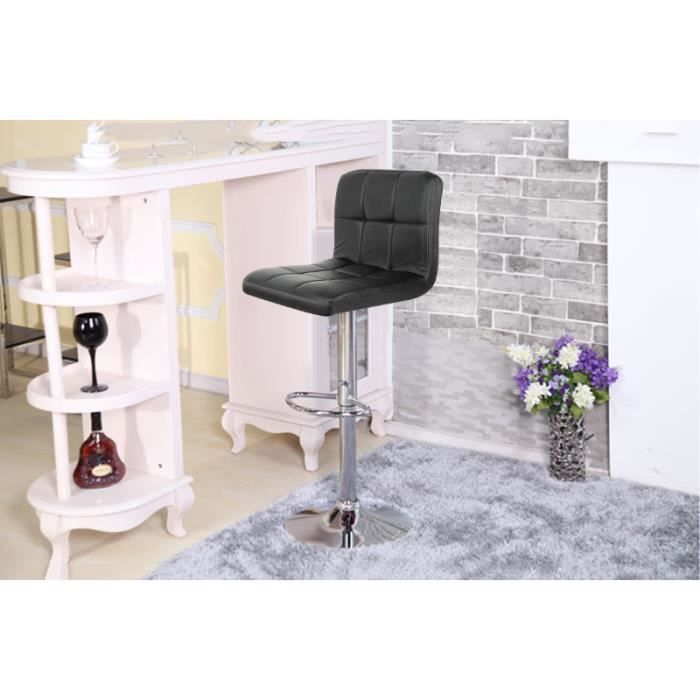 Set of 2 Elegant Black Bar Stools - Scandinavian - Modern - Height Adjustable - Indoor