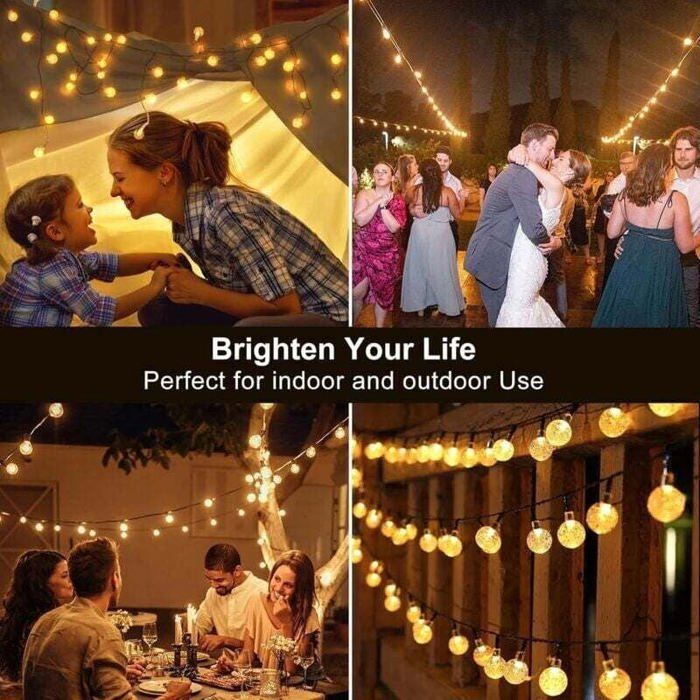 Outdoor Solar String Lights, 12M 100 LEDs Outdoor String Lights, 8 Modes, IP65 Waterproof Outdoor String Lights