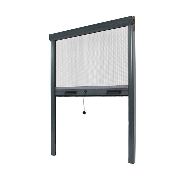 Mosquitera enrollable para ventanas - 150 x 230 cm - Recortable - Aluminio gris antracita - Protección contra insectos