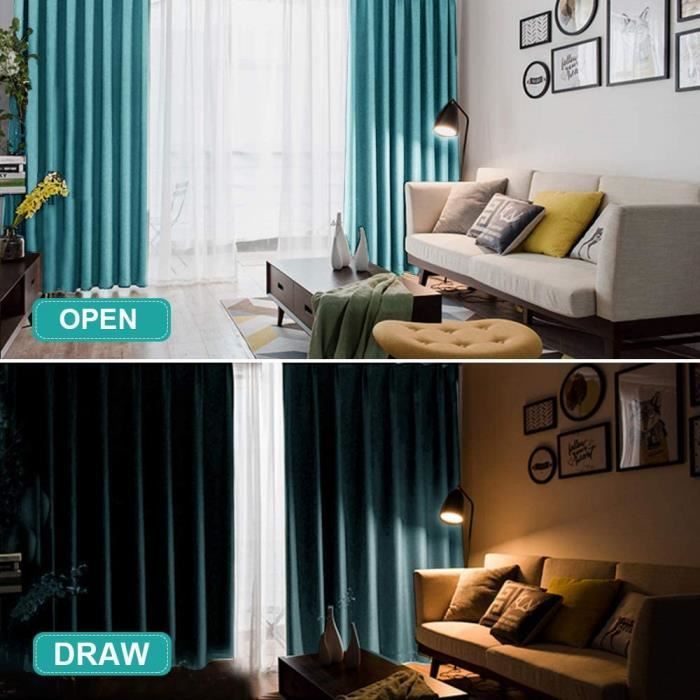 2-Piece Thermal Blackout Curtains for Living Room - 140 x 240 cm (Dark Grey)